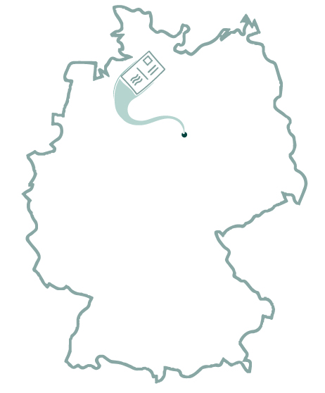 Map of Germany with Braunschweig marked